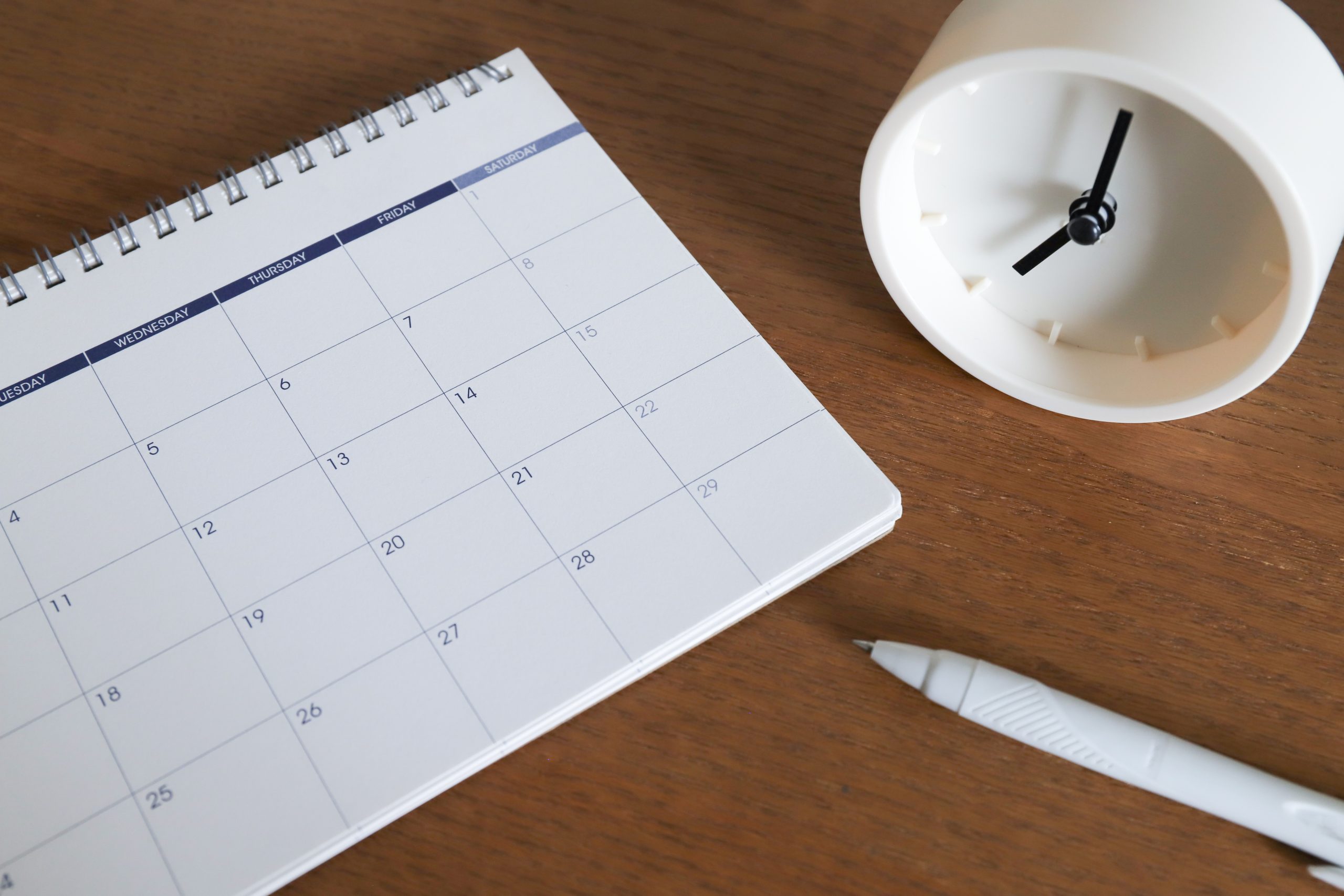 時計とカレンダー スケジュールイメージ